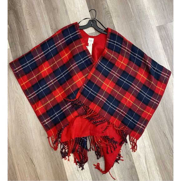 Rafaella Weekend NWT Reversible Red Plaid Acrylic Shrug One Size - Picture 9 of 9